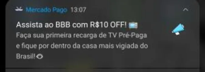 (Selecionados) R$10 off para recargas acima de R$15 Claro tv ou Sky pré pago