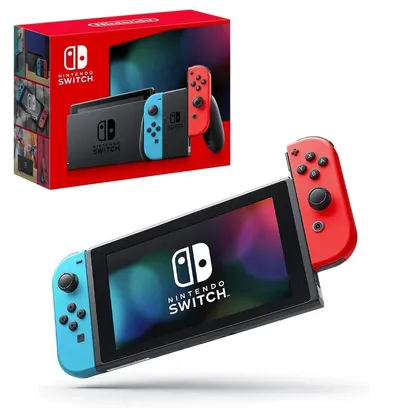 Foto do produto Console Nintendo Switch 32GB Azul Neon e Vermelho