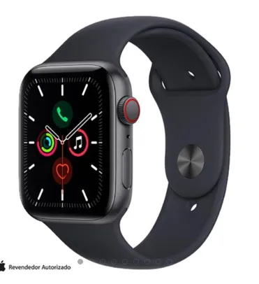 Apple Watch SE (GPS + Cellular, 44mm) Caixa de Alumínio Cinza-Espacial Pulseira Meia-Noite