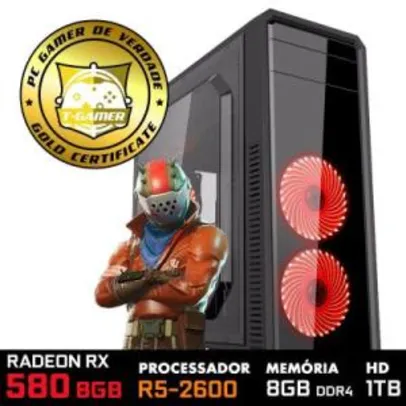 PC GAMER TERA EDITION AMD RYZEN 5 2600 3.4GHZ / RADEON RX 580 8GB / MEMÓRIA 8GB DDR4 / HD 1TB