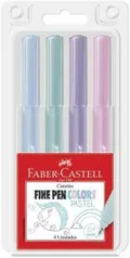 (PRIME) Caneta Ponta Fina, Faber-Castell, Fine Pen, FPB/TPZF, 4 Cores, Tons Pastéis R$15