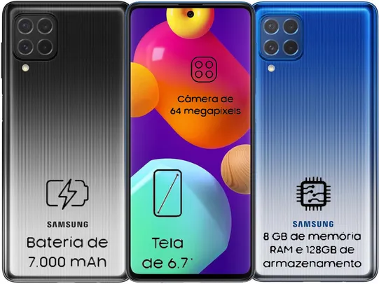 [C. OURO+MAGALUPAY] Smartphone Samsung Galaxy M62 128GB 8GBRAM Tela6,7