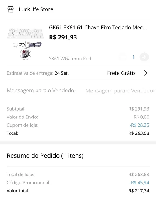 Imagem na descrição da promoção