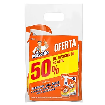 [PRIME+REC] Mr Músculo Cozinha Pack Gatilho 500ml + Refil 400ml Limpador Desengordurante | R$8