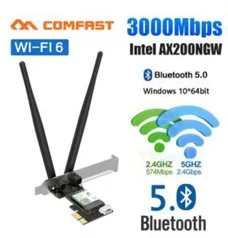 Adaptador Pcie ax200-SE 3000Mbps Bluetooth 5.1 | R$139