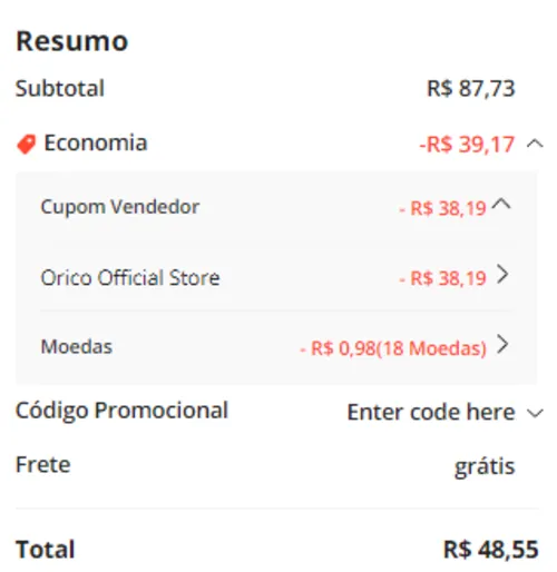 Imagem na descrição da promoção