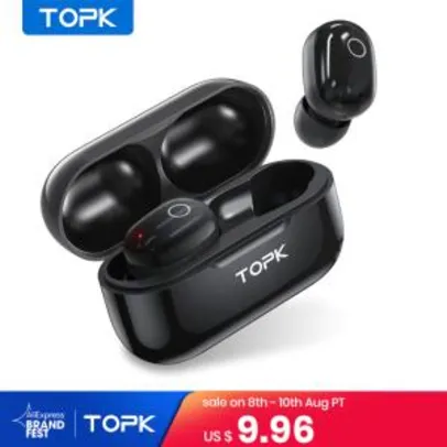 Earphone TWS TOPK T12 V5.0 R$ 53