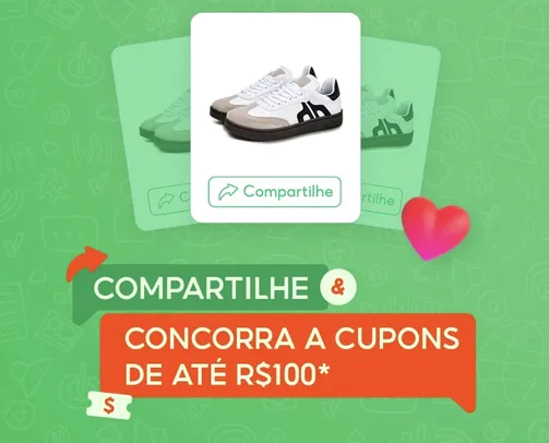 [APP Shopee] Compartilhe Produtos e concorra a Cupons de até R$ 100 off na roleta Shopee