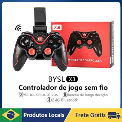 [DoBrasil / Moedas] Gamepad sem fio para Android Phone, Suporte Bluetooth, Joystick Controller, PC Switch, Acessórios PS3, T3, X3