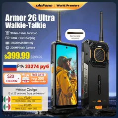 Smartphone Ulefone Armor 26 Ultra Walkie Talkie 5G - 24GB (12+12) - 512GB | 15600mAh