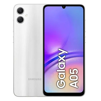 Smartphone Samsung Galaxy A05 128GB Prata 4G 6,7&quot; 4GB RAM Câmera Dupla 50MP Selfie 8MP Dual Chip Android 14