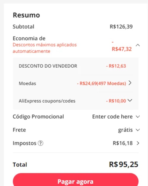 Imagem na descrição da promoção