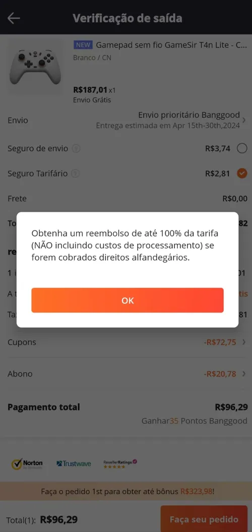 Imagem na descrição da promoção