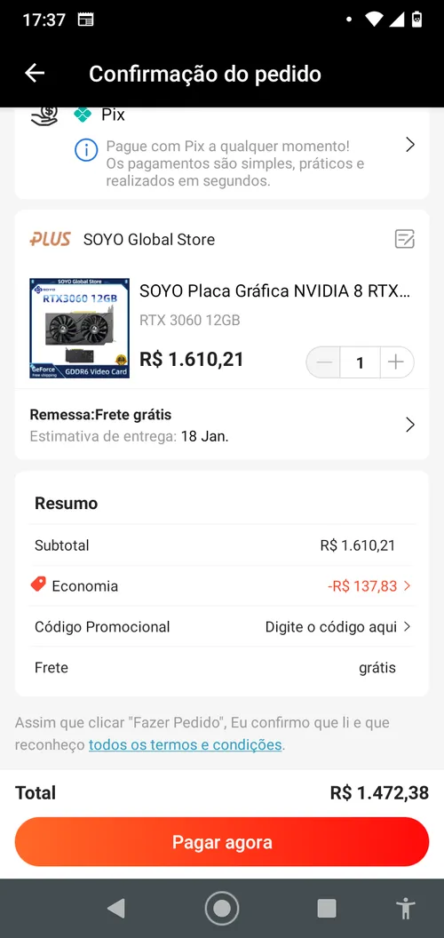 Imagem na descrição da promoção