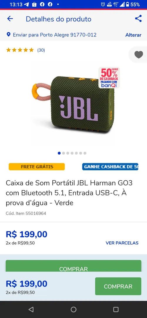 Imagem na descrição da promoção