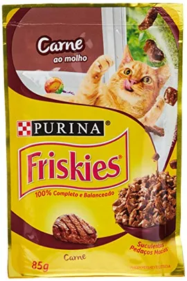 Nestlé Purina Friskies Ração Úmida Para Gatos Adultos Carne Ao Molho 85G