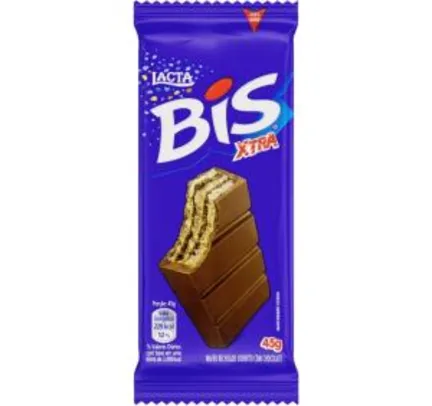 Biscoito Recheado e Coberto com Chocolate Bis Xtra LACTA 45g Unidade | R$1,59