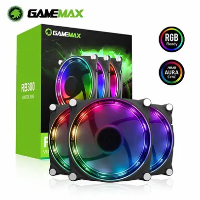 ( CONTAS NOVAS) 3 Fan GAMEMAX RB300 120MM RGB | R$87