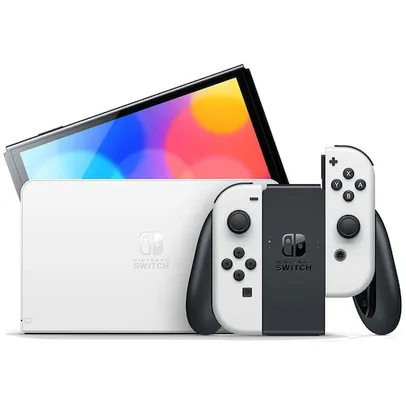 Console Nintendo Switch OLED 64GB com Controle Joy-Con Branco