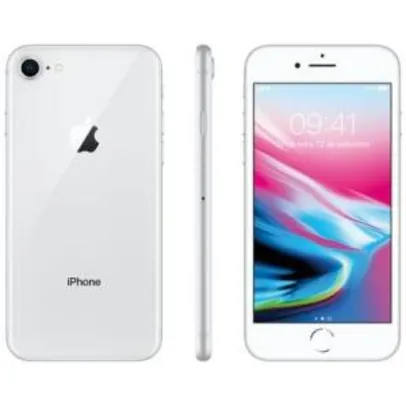 iPhone 8 Prateado, 256GB - MQ7D2 - R$2999
