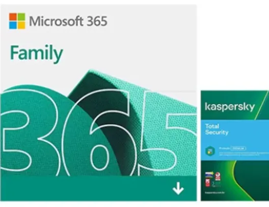Microsoft 365 Family 1 licença para até 6 usuários + Kaspersky 1 Ano