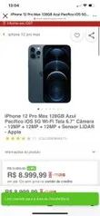 iPhone 12 Pro Max 128GB Azul Pacífico - R$8999