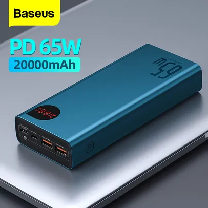 Baseus 65w Power Bank 20000mah Carregamento Portátil Powerbank Bateria Exter