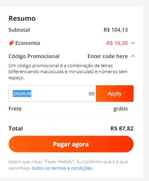 Imagem na descrição da promoção