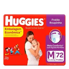 Fralda Huggies Roupinha Supreme Care M 72 Unidades leve 2 por 59,72 cada