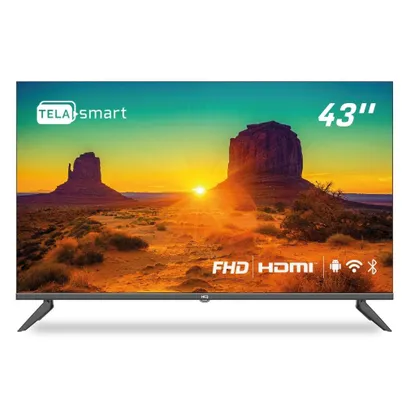 Smart TV 43 hq Full HD hdr tela sem bordas Android 11 design Slim Processador Quad Core Espelhamento de tela