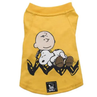 Camiseta Zooz Pets Charlie Snoopy Sleeping Amarela PP | R$ 40