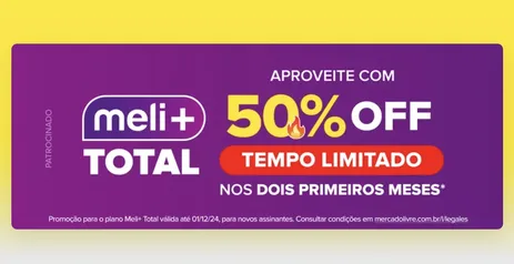 Assinatura do Meli+Total 50% OFF por 2 meses Com Disney+ incluso + Deezer Premium por 12 meses