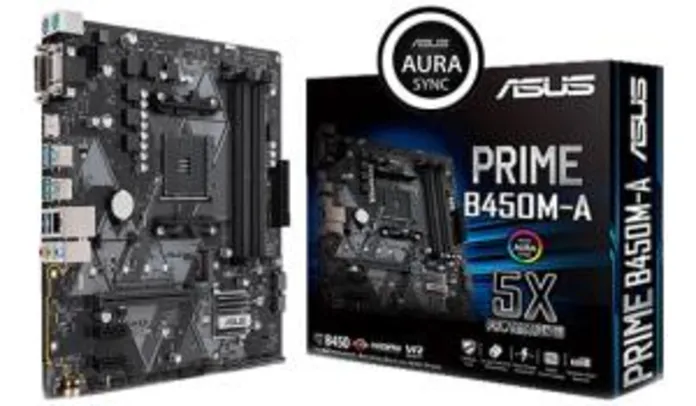 PLACA MÃE ASUS PRIME B450M-A, CHIPSET B450, AMD AM4, MATX, DDR4 - R$459