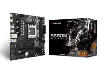 Placa Mãe Biostar B650MT, Chipset B650, AMD AM5, MATX, DDR5