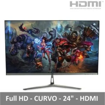Monitor Gamer LED 24" Curvo Full HD 1ms HDMI 75Hz Widescreen HQ R$789