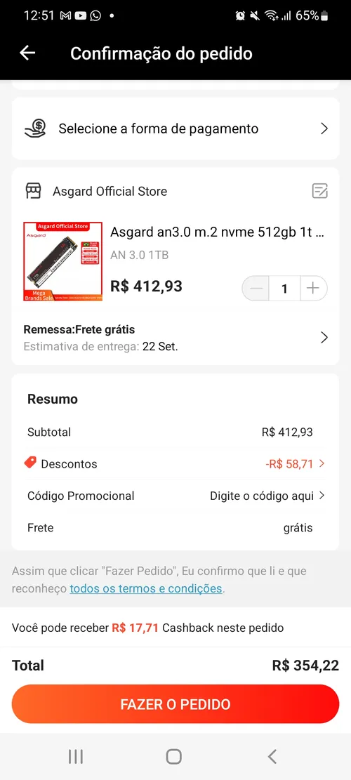 Imagem na descrição da promoção