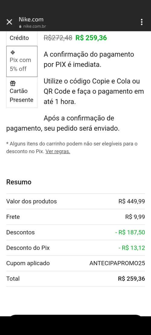 Imagem na descrição da promoção