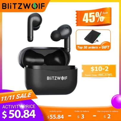 BlitzWolf BW ANC3 bluetooth compatible BT Wireless TWS Earphones