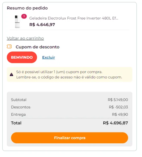 Imagem na descrição da promoção