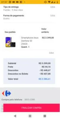 Smartphone Asus Zenfone 5Z ZS620KL-2A076BR 256GB por R$ 2542