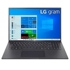 Notebook LG Gram Intel Core i7-1165G7, 16GB RAM, 256GB SSD M.2 NVMe, 16' IPS, Intel Iris Xe, Windows 10 Home, Preto - 16Z90P-G.BH71P2