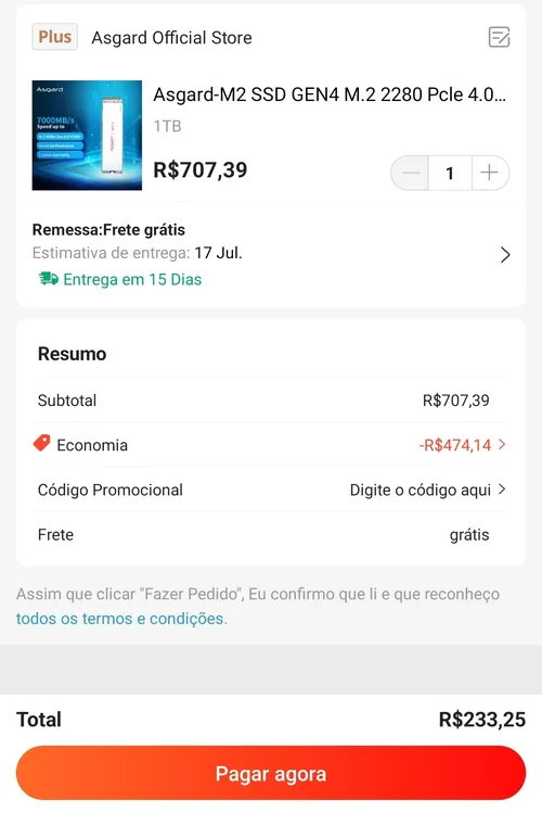 Imagem na descrição da promoção