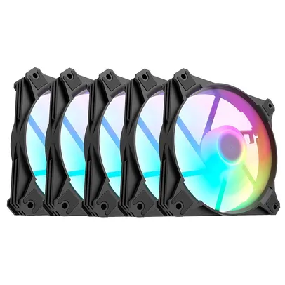 Cooler Fan Motospeed Hyrax, 5 Unidades, 120mm, ARGB, Preto - HCL605B