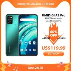 Umidigi a9 pro 32/48mp quad câmera 24mp selfie 6gb 128gb | R$665