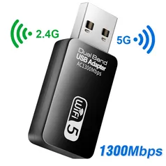 Adaptador USB 3.0 WiFi 2.4ghz e 5ghz 1300Mbps 