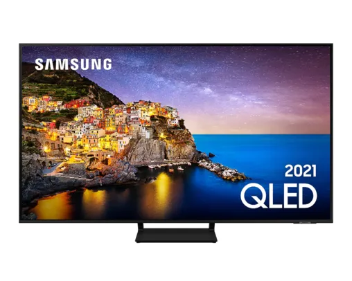 [AME R$2799] Samsung Smart TV 55" QLED 4K 55Q70A, Modo Game, Processador IA, Som em Movimento Virtual, Tela sem limites, Design slim, Alexa built in