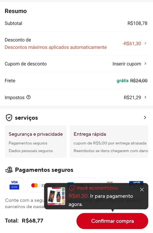 Imagem na descrição da promoção