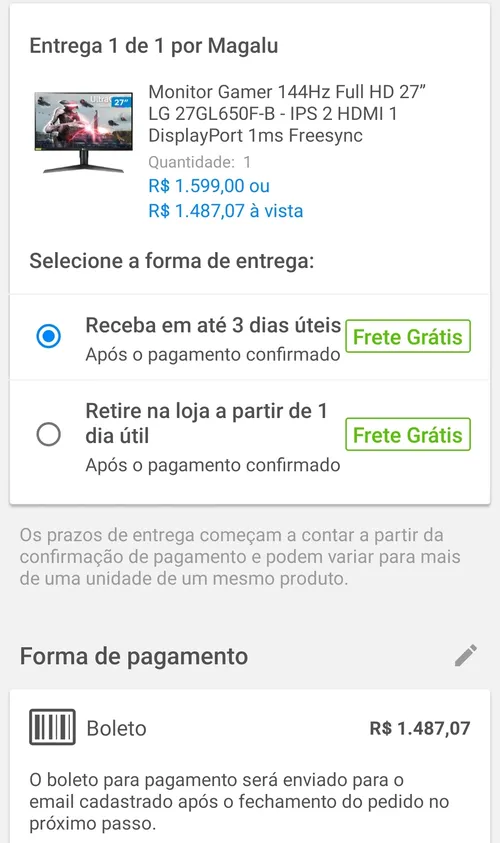 Imagem na descrição da promoção