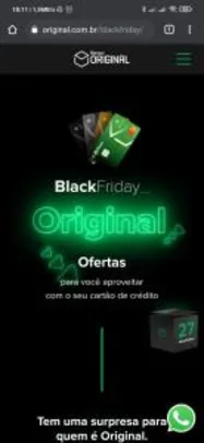 Black Friday Banco Original - Diversas ofertas e descontos em sites