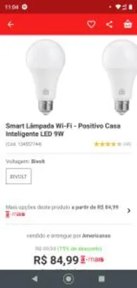 Smart Lâmpada Wi-Fi - Positivo Casa Inteligente LED 9W | R$ 85